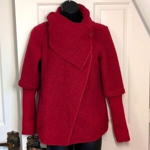 Marisa & Marie Italian Wool blend sweater jacket cardigan Red Small